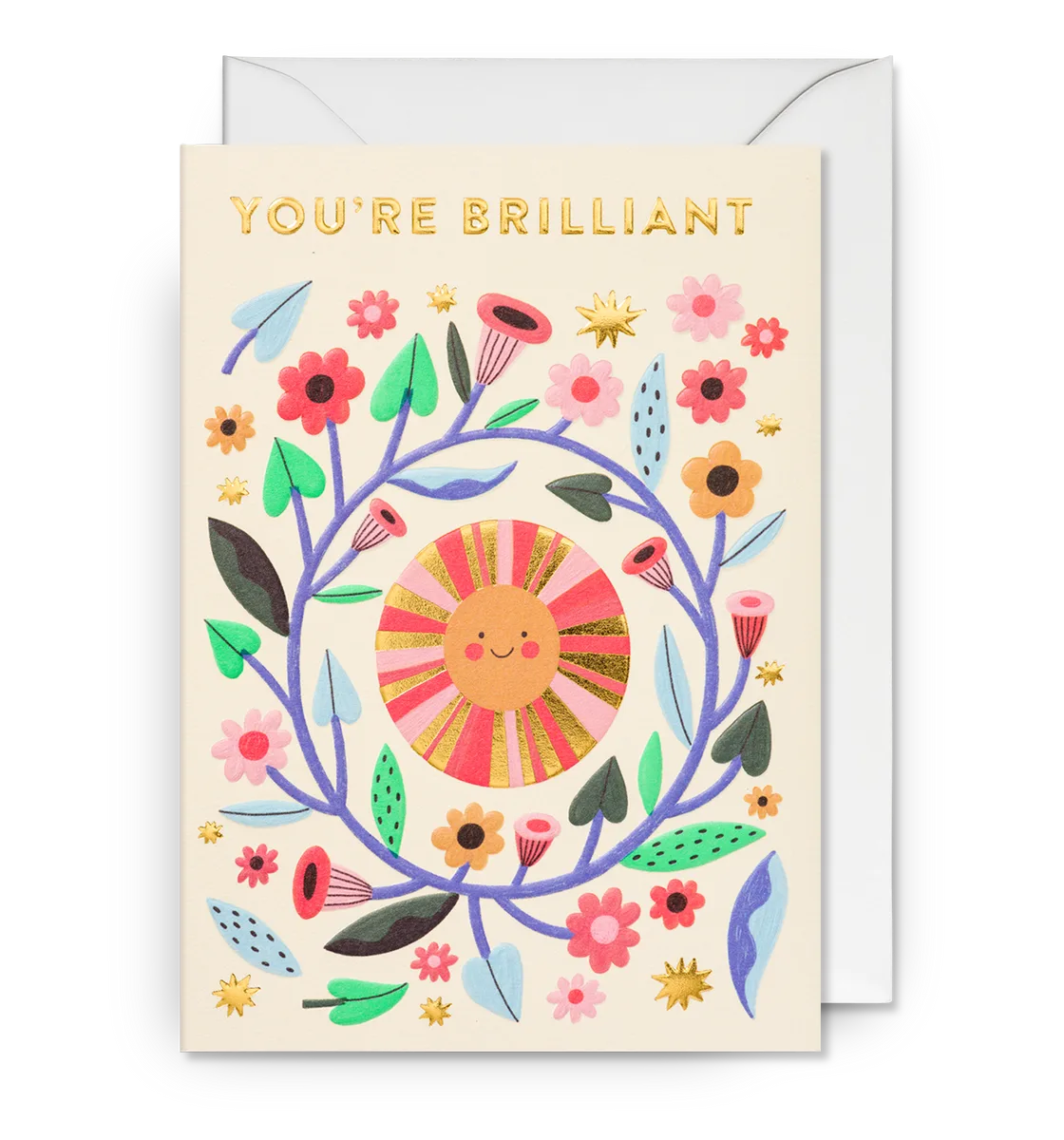 You're Brilliant Botanical Sun Greeting Card