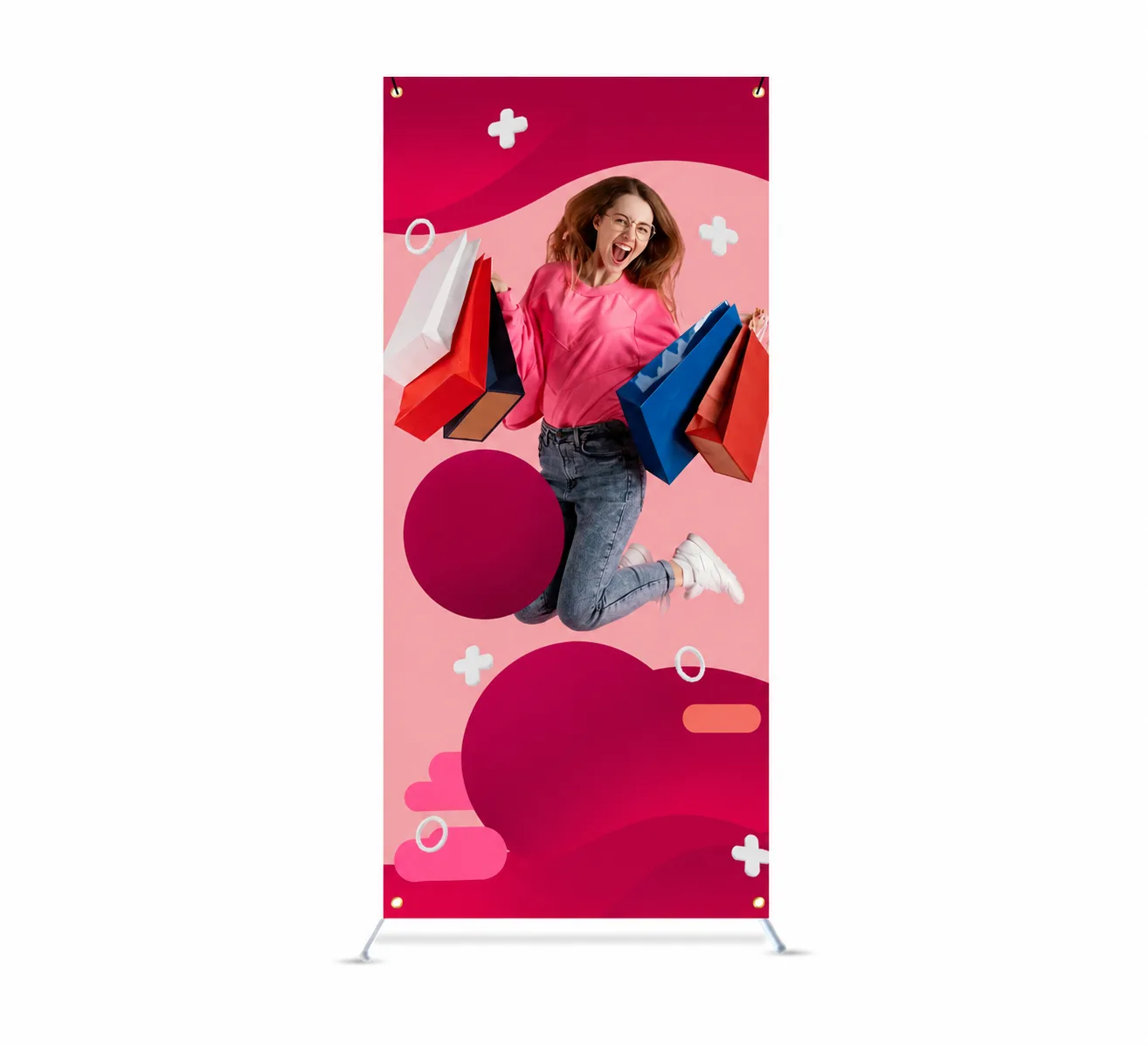 Adjustable X-Frame Banner Stand