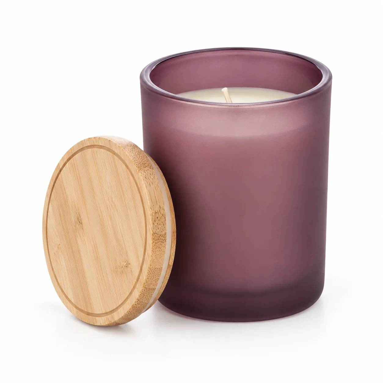 Scented Glass Candle with Bamboo Lid