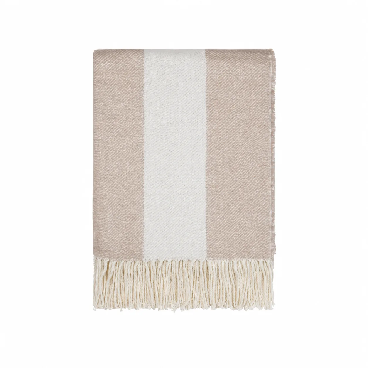 Wide-Stripe Fringed Throw